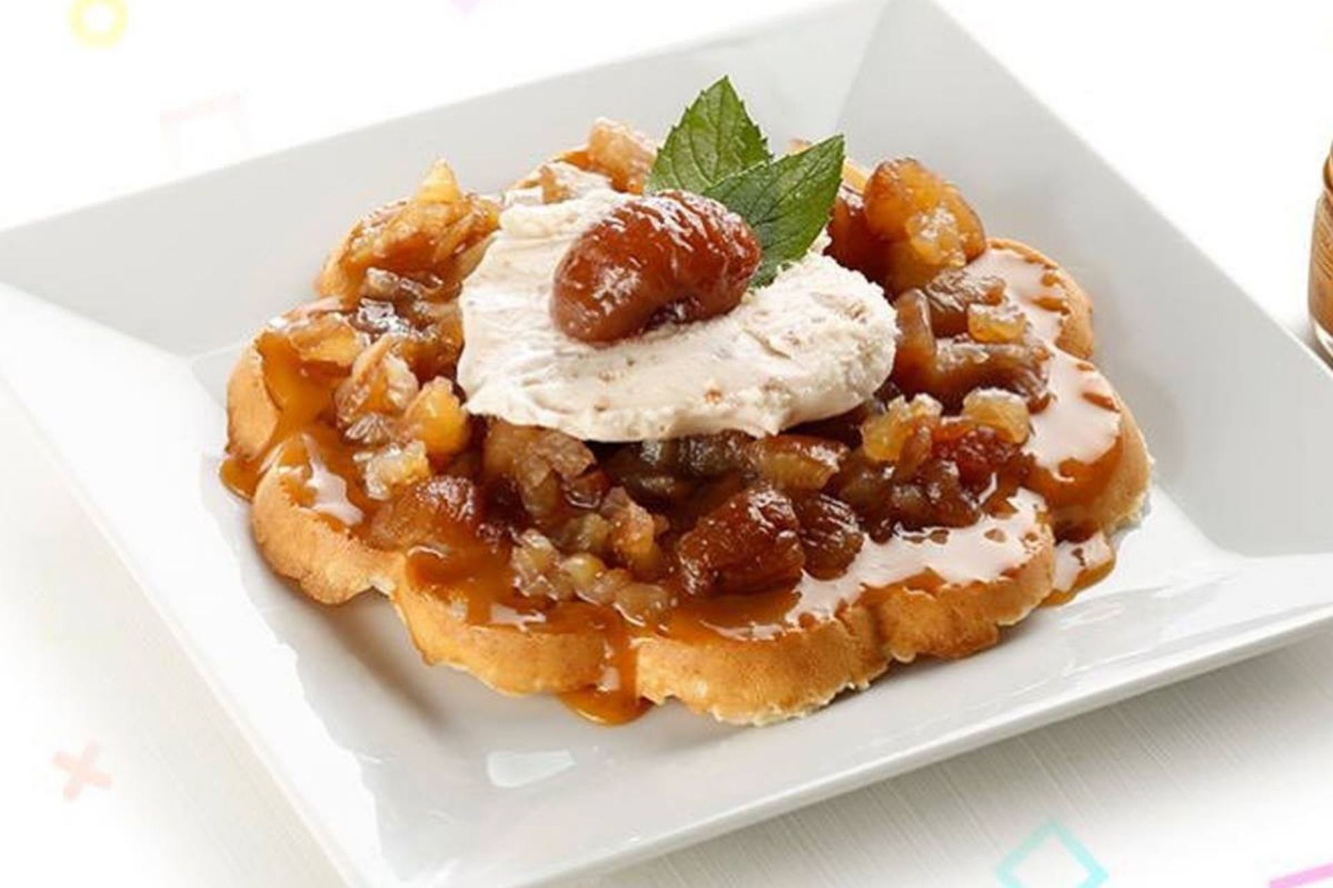 Kestaneli Waffle menü ürünü