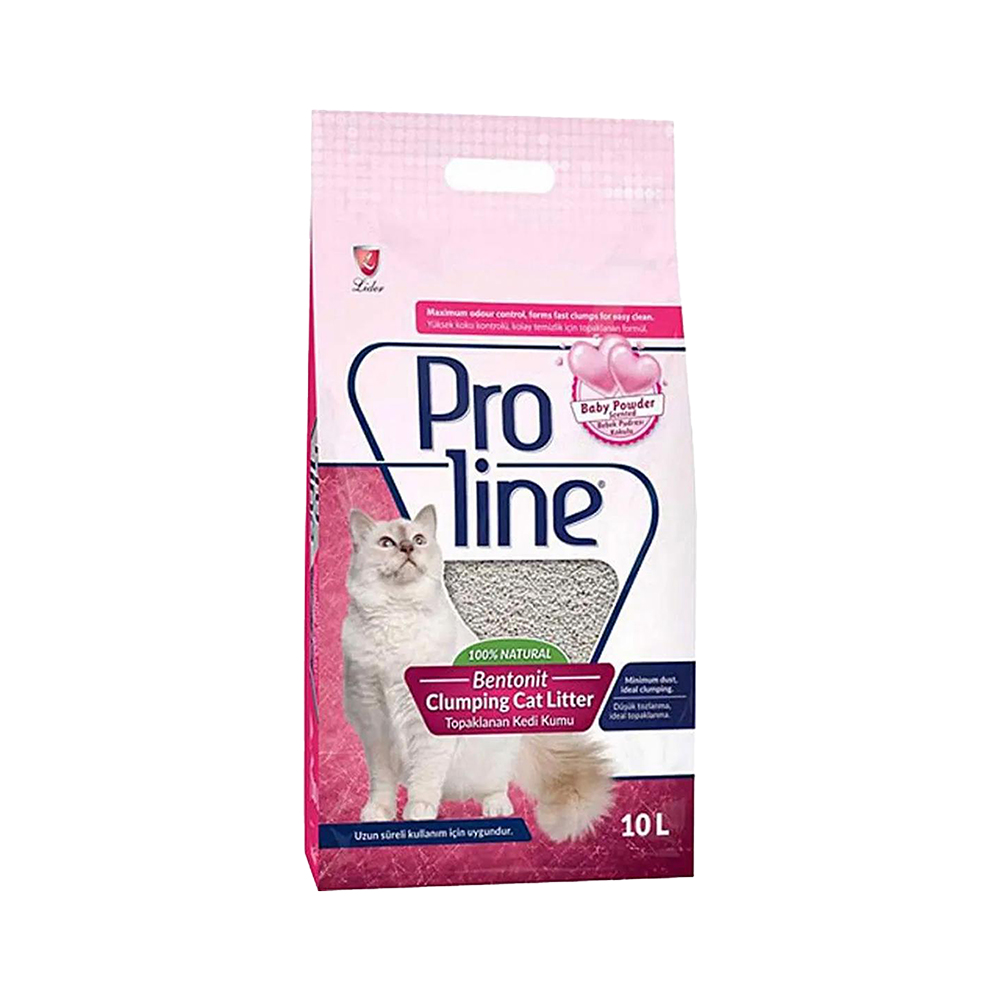 Pro Line Bentonit Topaklanan İnce Taneli Bebek Pudrası Kokulu Kedi Kumu (10lt) menu item